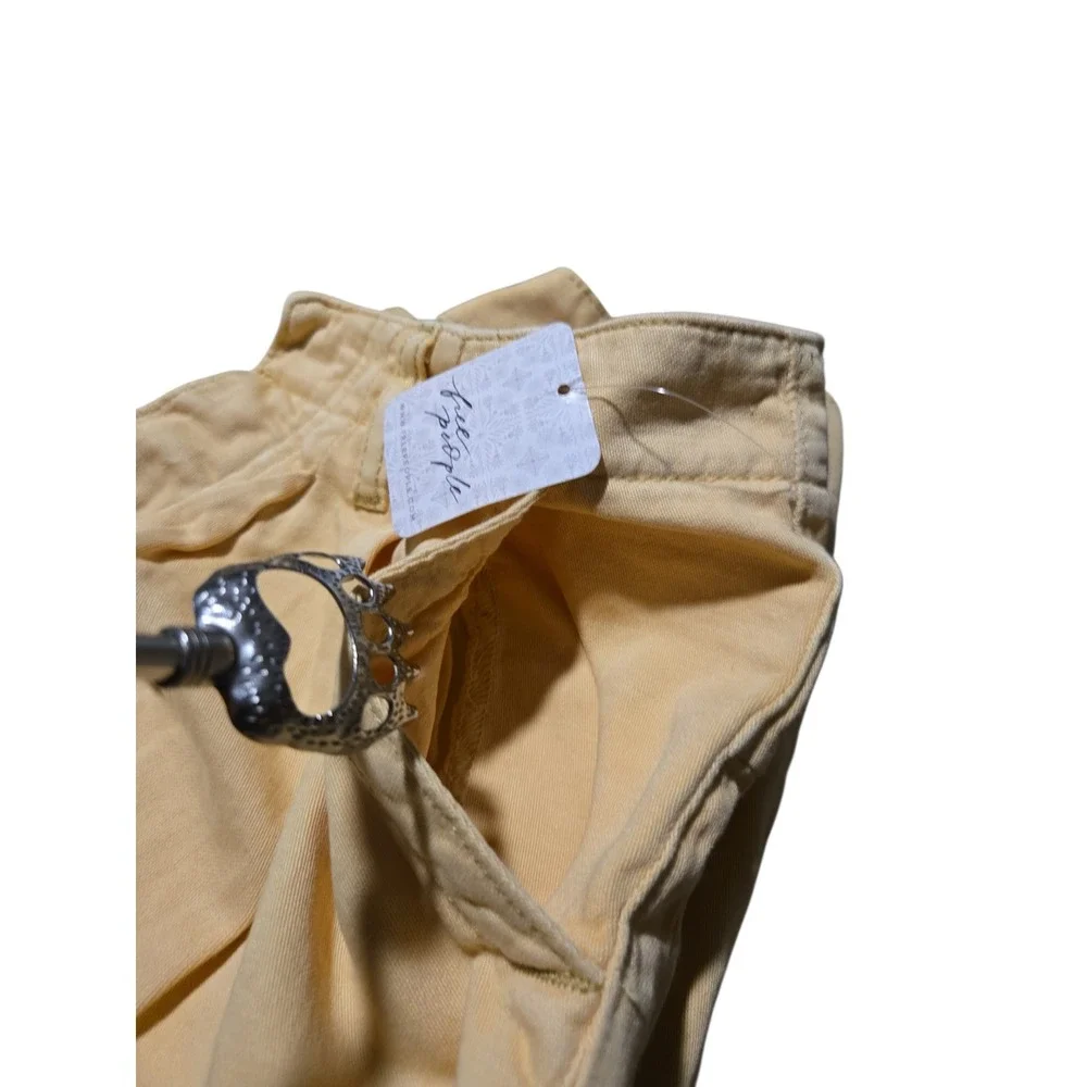 Free People Light As Spring Wide Leg Pleated Pants Straw High Rise Size 2 NEW - Picture 9 of 15